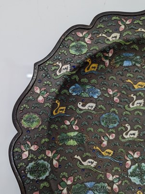Lot 65 - A Chinese cloisonné plate