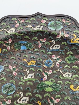 Lot 65 - A Chinese cloisonné plate