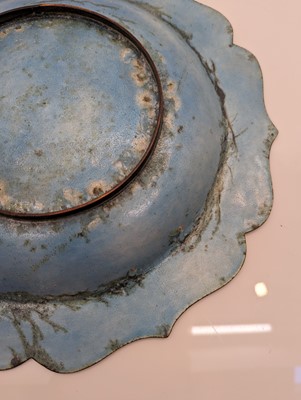 Lot 65 - A Chinese cloisonné plate