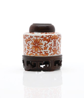 Lot 73 - A Chinese iron red water pot
