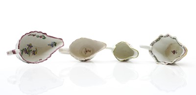 Lot 126 - A group of Bow porcelain sauceboats