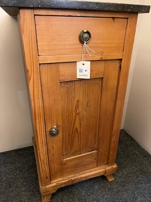 Lot 81 - A pair of pitch pine bedside cabinets