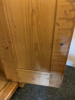 Lot 81 - A pair of pitch pine bedside cabinets