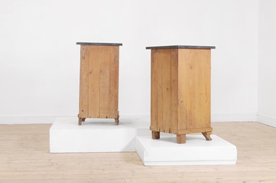 Lot 81 - A pair of pitch pine bedside cabinets