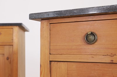 Lot 81 - A pair of pitch pine bedside cabinets