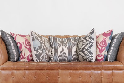 Lot 51 - Seven patterned fabric cushions