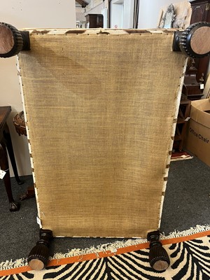 Lot 63 - A stained wood and zebra skin stool