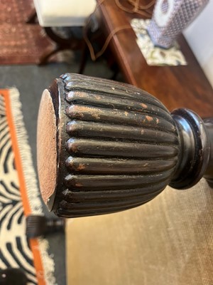 Lot 63 - A stained wood and zebra skin stool