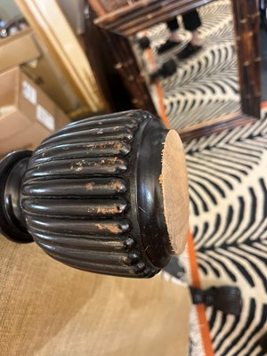 Lot 63 - A stained wood and zebra skin stool