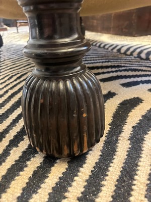 Lot 63 - A stained wood and zebra skin stool
