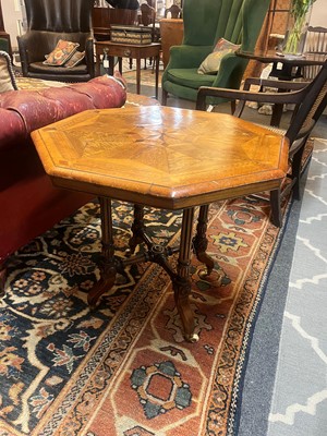 Lot 65 - A Victorian walnut and specimen wood occasional table in the manner of Gillows
