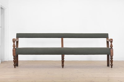 Lot 73 - A pair of long Victorian pine benches