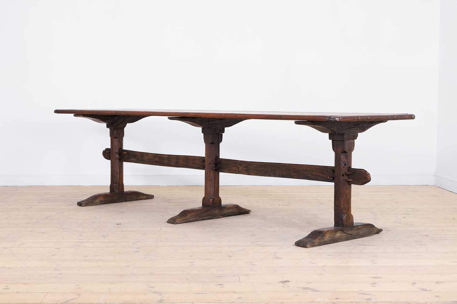 Lot 74 - A long pine refectory table