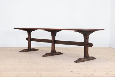 Lot 74 - A long pine refectory table