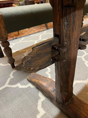 Lot 74 - A long pine refectory table