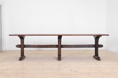 Lot 74 - A long pine refectory table