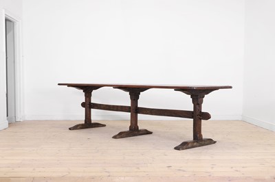 Lot 74 - A long pine refectory table
