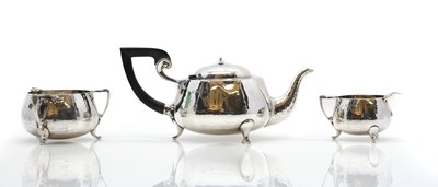 Lot 19 - A silver three piece tea service