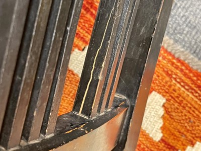 Lot 66 - A pair of George III ebonised and painted wooden side chairs