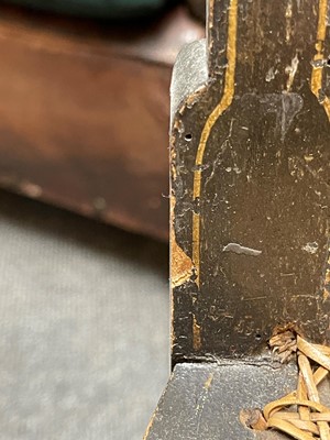 Lot 66 - A pair of George III ebonised and painted wooden side chairs