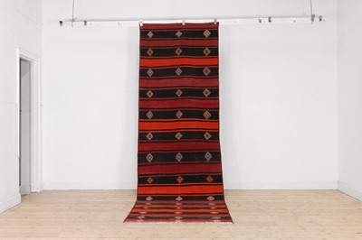 Lot 92 - A tribal flat-weave wool runner