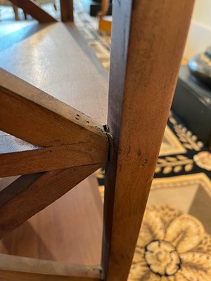 Lot 49 - A pair of stained wooden side tables