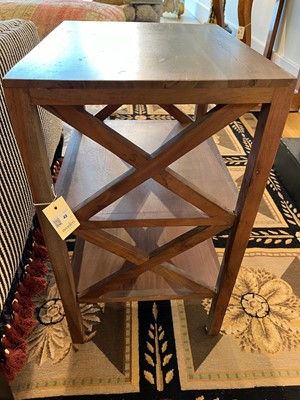 Lot 49 - A pair of stained wooden side tables
