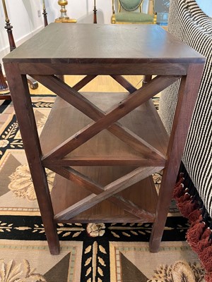 Lot 49 - A pair of stained wooden side tables