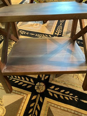 Lot 49 - A pair of stained wooden side tables