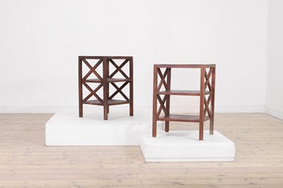 Lot 49 - A pair of stained wooden side tables
