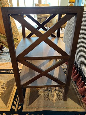 Lot 49 - A pair of stained wooden side tables