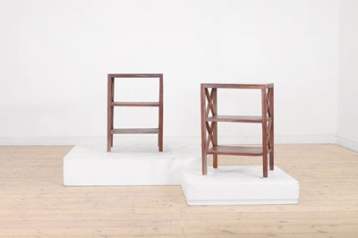 Lot 49 - A pair of stained wooden side tables