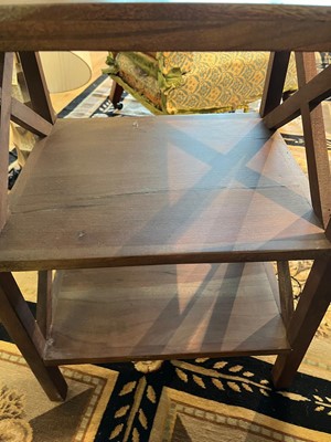 Lot 49 - A pair of stained wooden side tables
