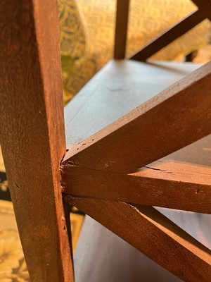 Lot 49 - A pair of stained wooden side tables