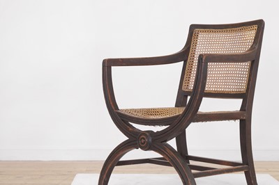 Lot 15 - A Regency mahogany bergère armchair