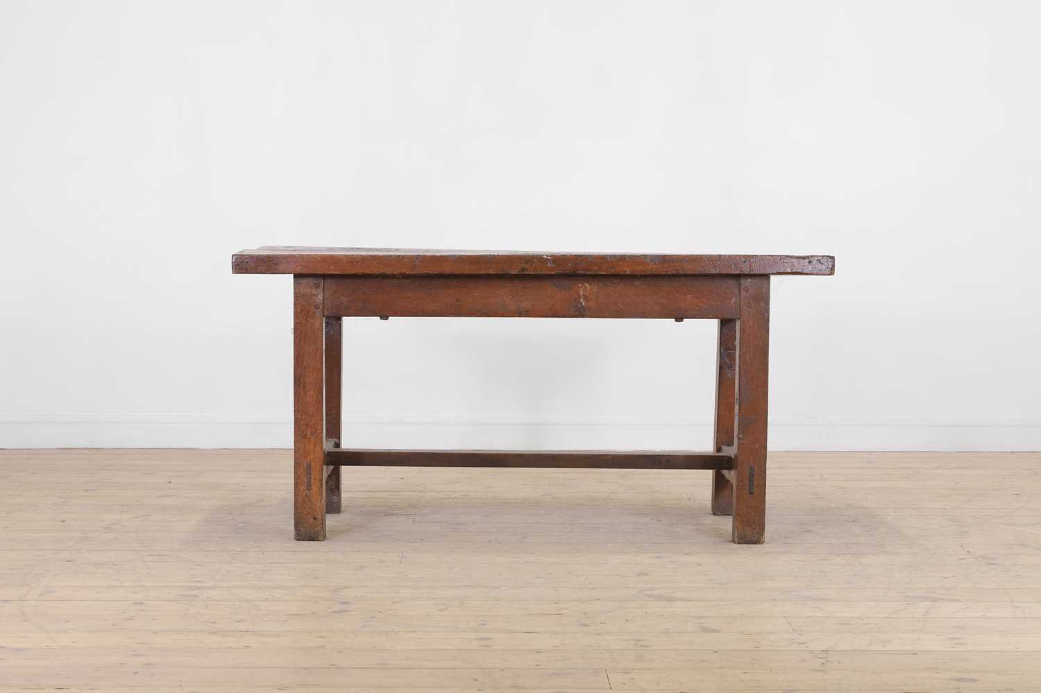 Lot 46 - A provincial oak kitchen preparation table
