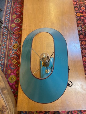 Lot 10 - A pair of Art Deco style toleware table lamps by OKA