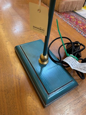 Lot 10 - A pair of Art Deco style toleware table lamps by OKA