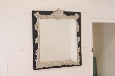 Lot 45 - A pair of painted wooden wall mirrors