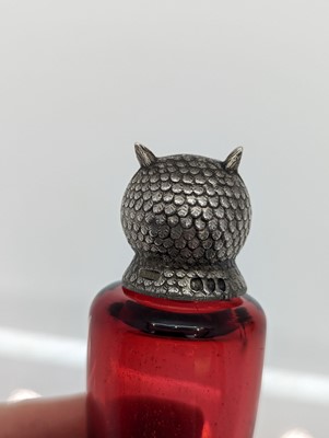 Lot 41 - A Victorian silver-mounted glass scent bottle