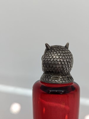Lot 41 - A Victorian silver-mounted glass scent bottle