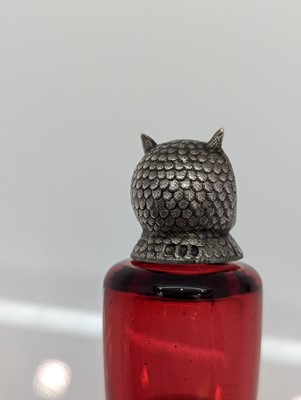 Lot 41 - A Victorian silver-mounted glass scent bottle
