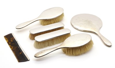 Lot 89 - A silver mounted dressing table set