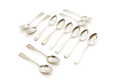 Lot 74 - A set of twelve Scottish silver tablespoons