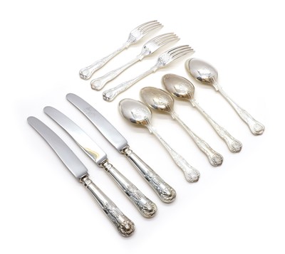 Lot 53 - A silver Queens pattern table service