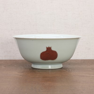 Lot 83 - A Chinese copper-red decorated 'sanduo' bowl