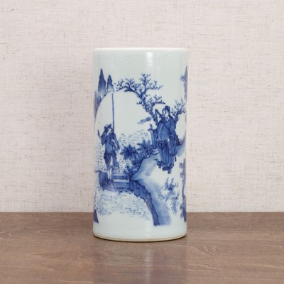 Lot 27 - A Chinee blue and white brush pot