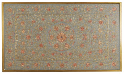 Lot 170 - A Chinese embroidered kang cover