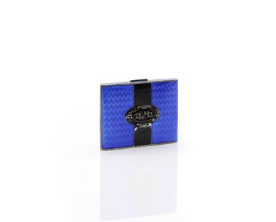 Lot 65 - A silver and guilloche enamel cigarette case