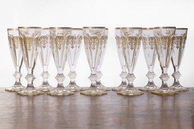 Lot 333 - A set of Baccarat 'Empire' glass champagne flutes